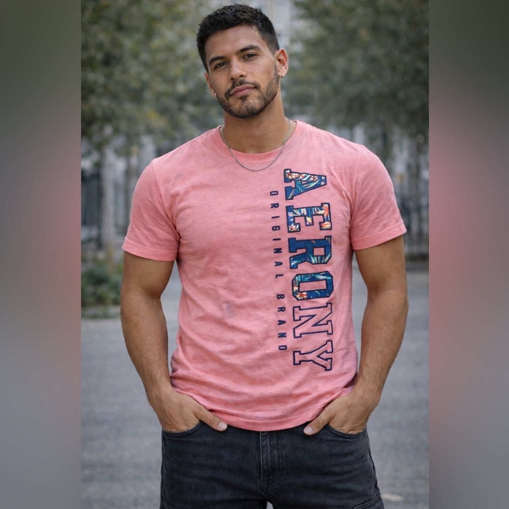 Aeropostale Pink Graphic Tee for Men